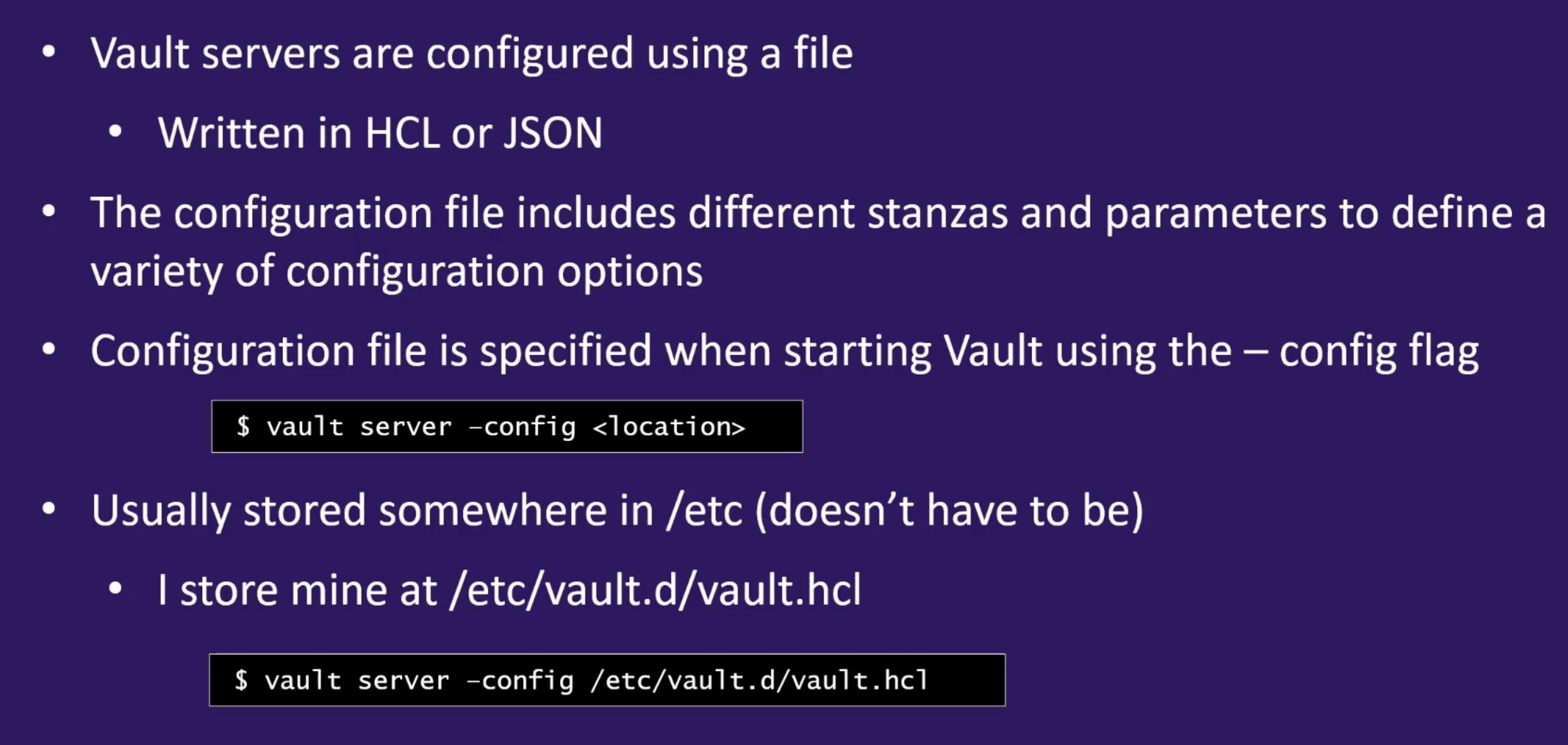 Vault Configuration File